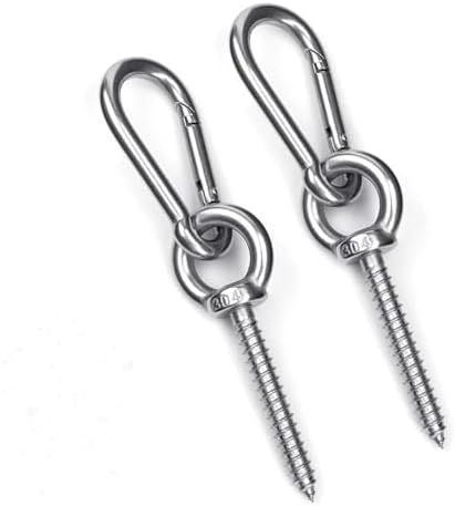Hammock Hanging Kit with Stainless Steel Hooks and Carabiners