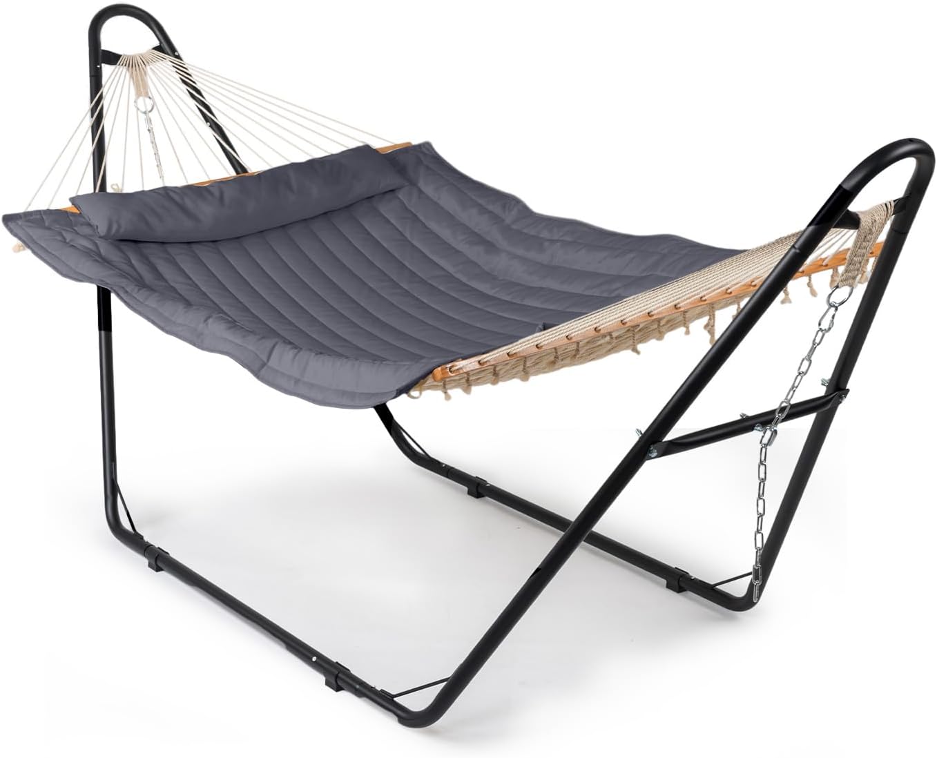 Bonnlo Upgrade 440LBS Hammock with Stand, Grey